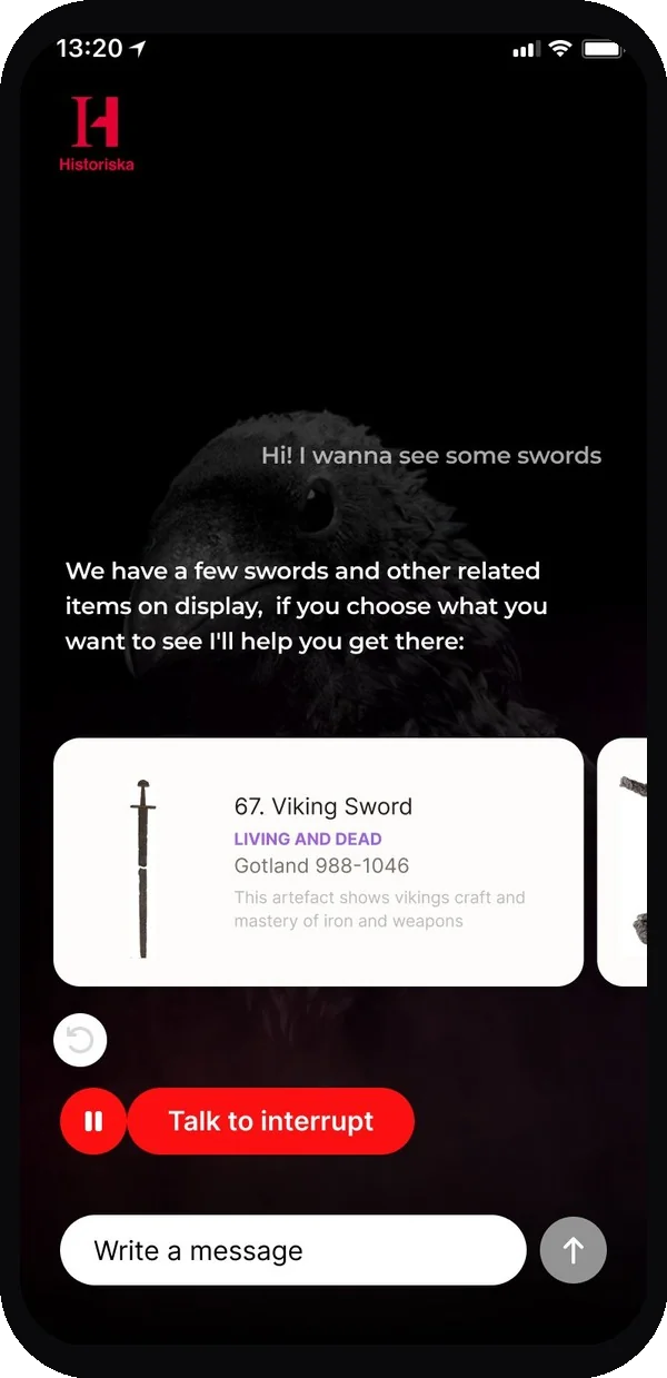 Historiska Vikings exhibition AI guide
